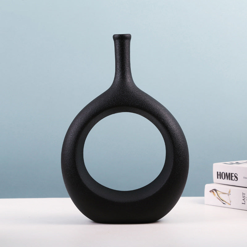 Simple And Special-Shaped Ceramic Vase Flower Arrangement Light Luxury Modern Home Decoration