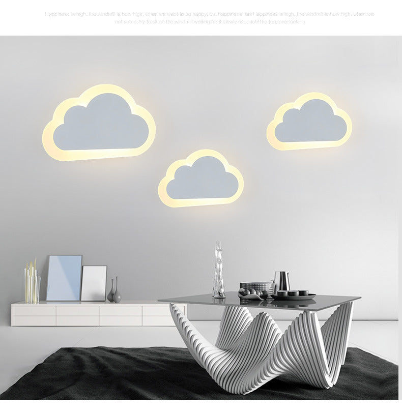 Creative cloud wall lamp modern minimalist bedside lamp