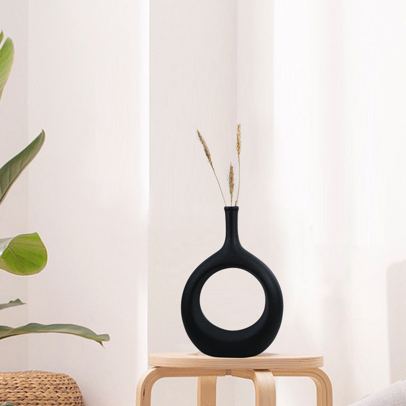 Simple And Special-Shaped Ceramic Vase Flower Arrangement Light Luxury Modern Home Decoration