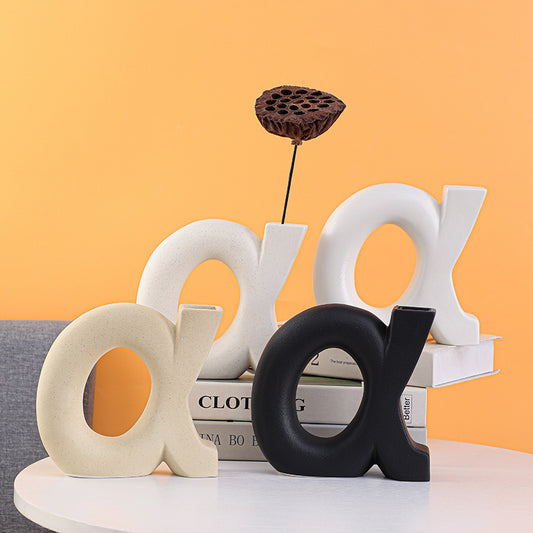 Art Geometry Living Room Household Ceramic Vase Dry Flower Decoration